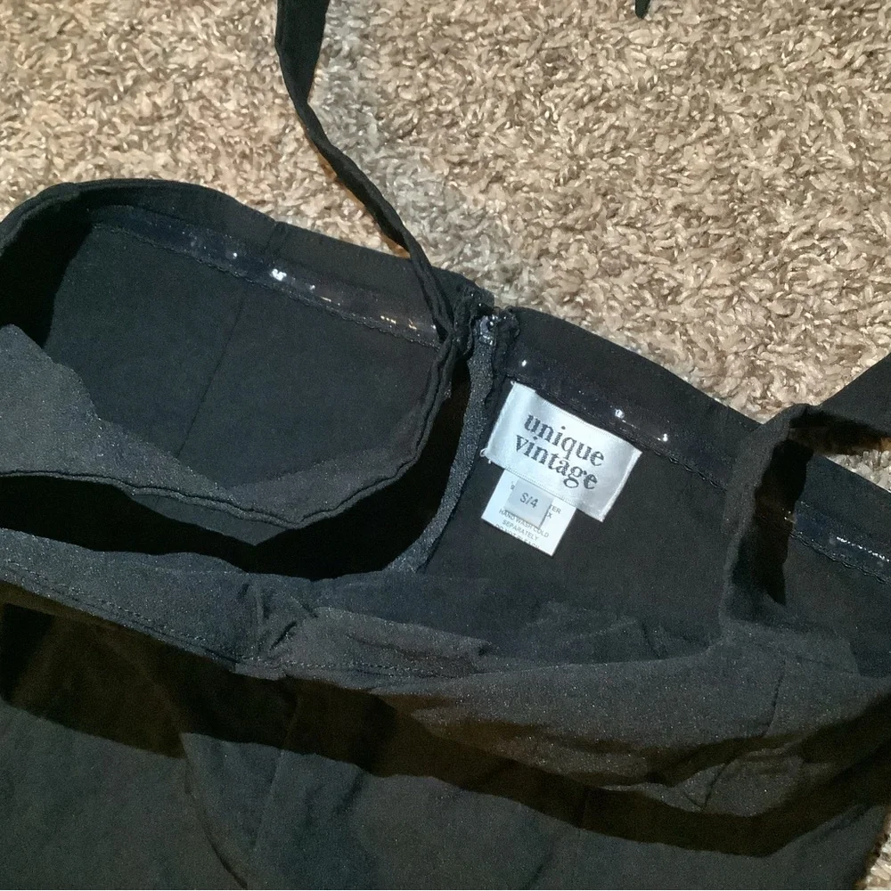 Unique Vintage 1950s Halter Marcel Jumpsuit, color black, size: Small or 4 - Picture 6 of 13